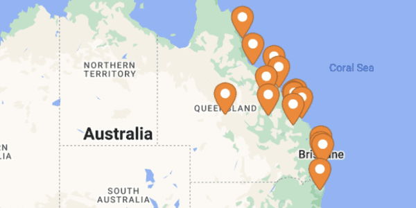 Map of Flexihire Branches